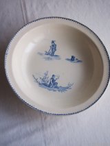 フランス　アンティーク　クレイユモントロー　軟質陶器　深皿
