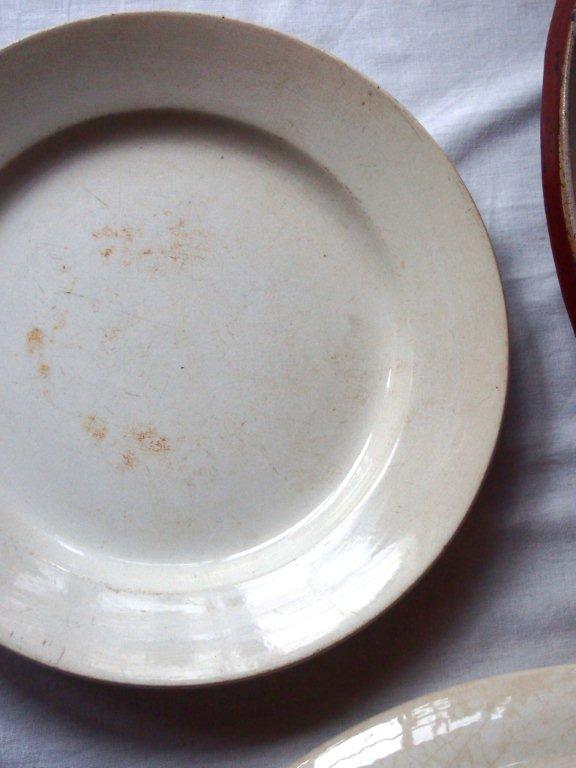 フランス　アンティーク　ショワジー　美しく枯れた　リム丸皿　　　