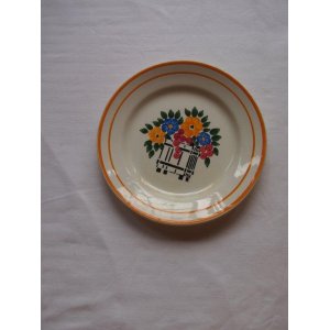 画像: フランス　Creil et Montereau 軟質陶器　花柄の皿　美品