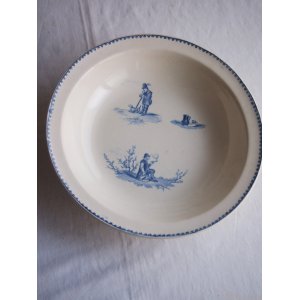 画像: フランス　アンティーク　クレイユモントロー　軟質陶器　深皿