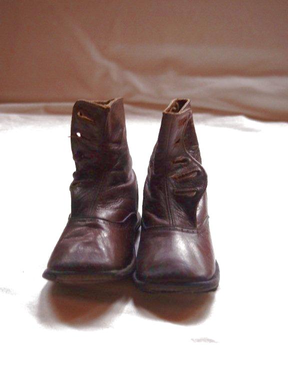 画像1: フランス　アンティーク　子供革靴