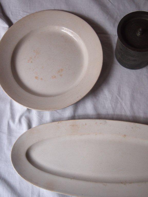 画像: フランス　アンティーク　ショワジー　美しく枯れた　リム丸皿　　　