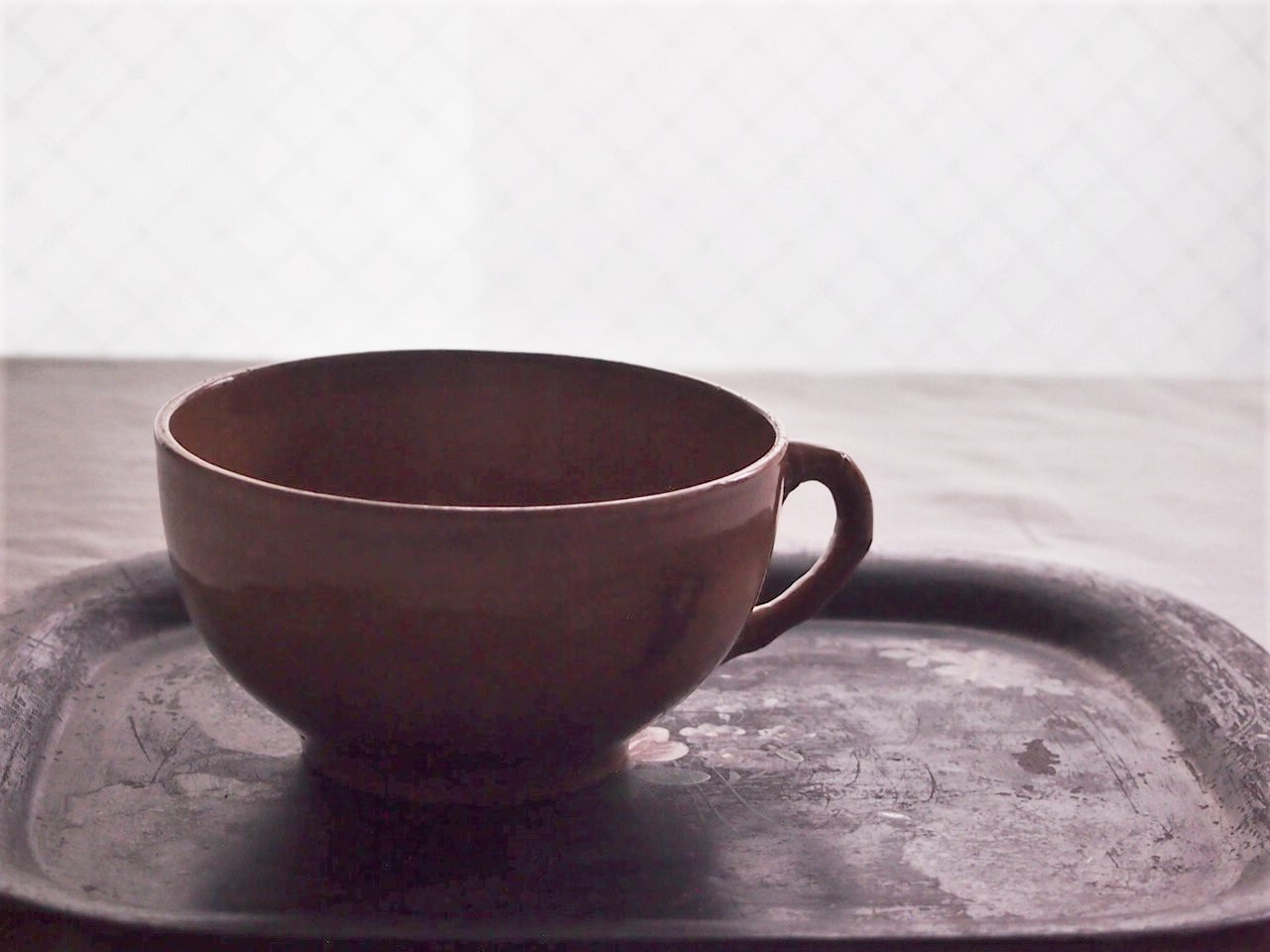 画像1: フランス　アンティーク　クレイユモントロー　軟質陶器　カップ器　