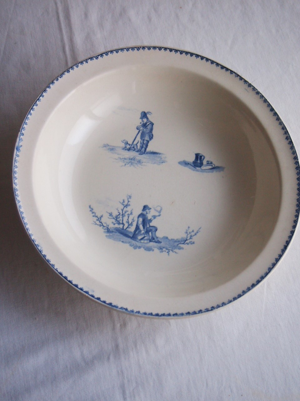 画像1: フランス　アンティーク　クレイユモントロー　軟質陶器　深皿