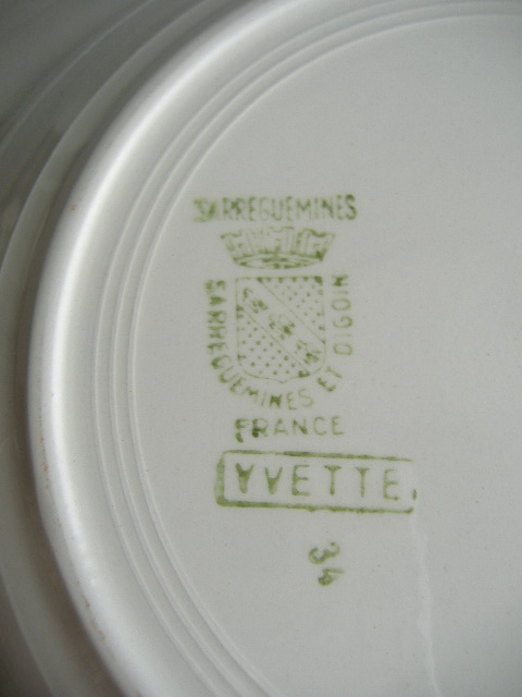 画像5: フランス　アンティーク　Sarreguemines digoin Rose柄　スープ皿　